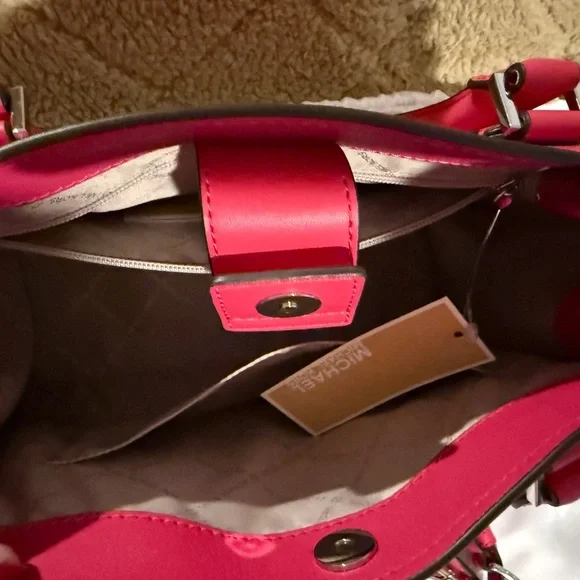 Michael Kors Fuchsia Satchel Shoulder Bag NWT - Picture 8 of 9
